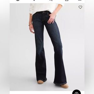 Fit No 53 Flare Stretch Buckle Black Jeans